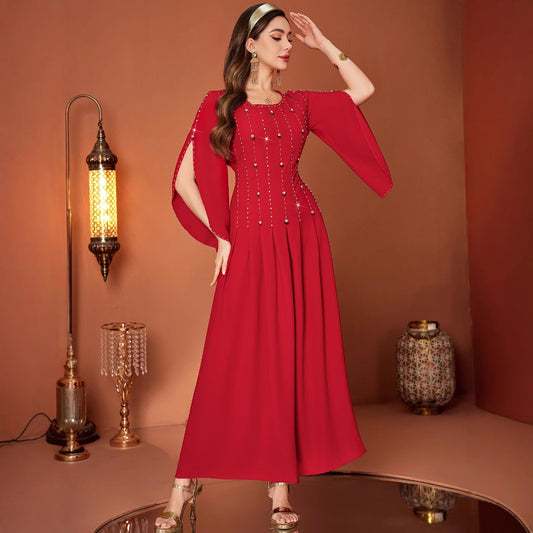 Sequined Hand embroidered Vertical cut sleeves Dress