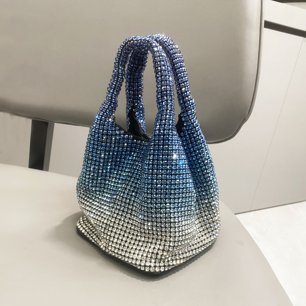Hand-held Bucket Crystal Single Shoulder Cross-body Mini Bag