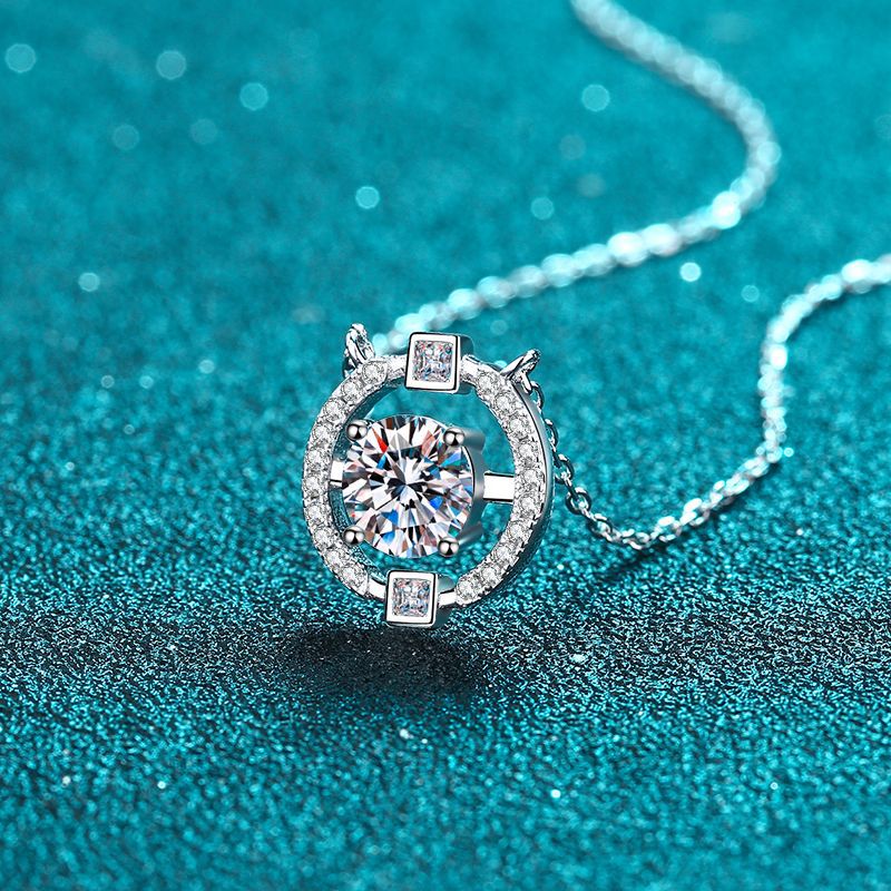 Sterling Silver Simple Moissanite Necklace