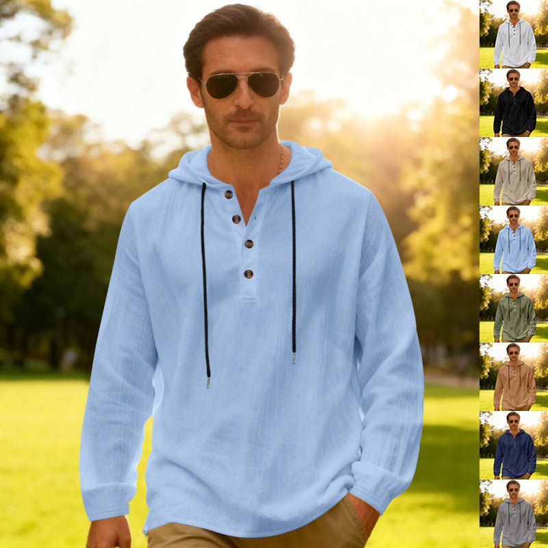 Breathable Hooded Long-Sleeve Shirt