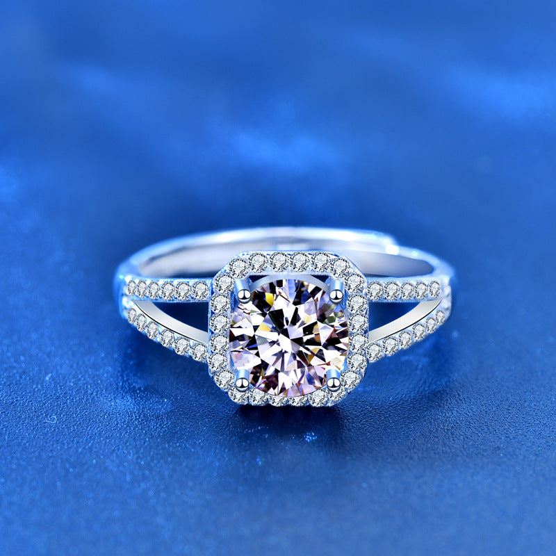 S925 Silver 1 Carat Moissanite Ring