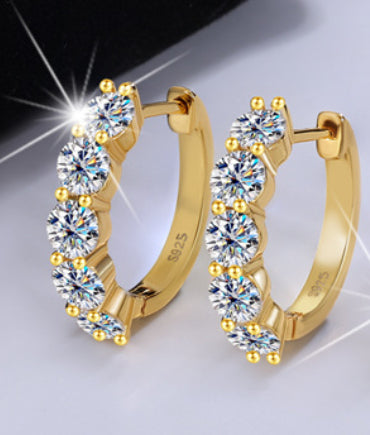 S925 Silver Moissanite Full Diamond Earrings
