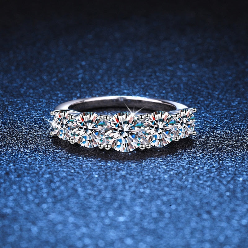 Moissanite Pure Silver Ring