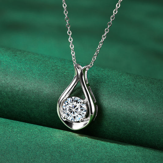 Minimalist Versatile And Sophisticated Waterdrop Moissanite Pendant