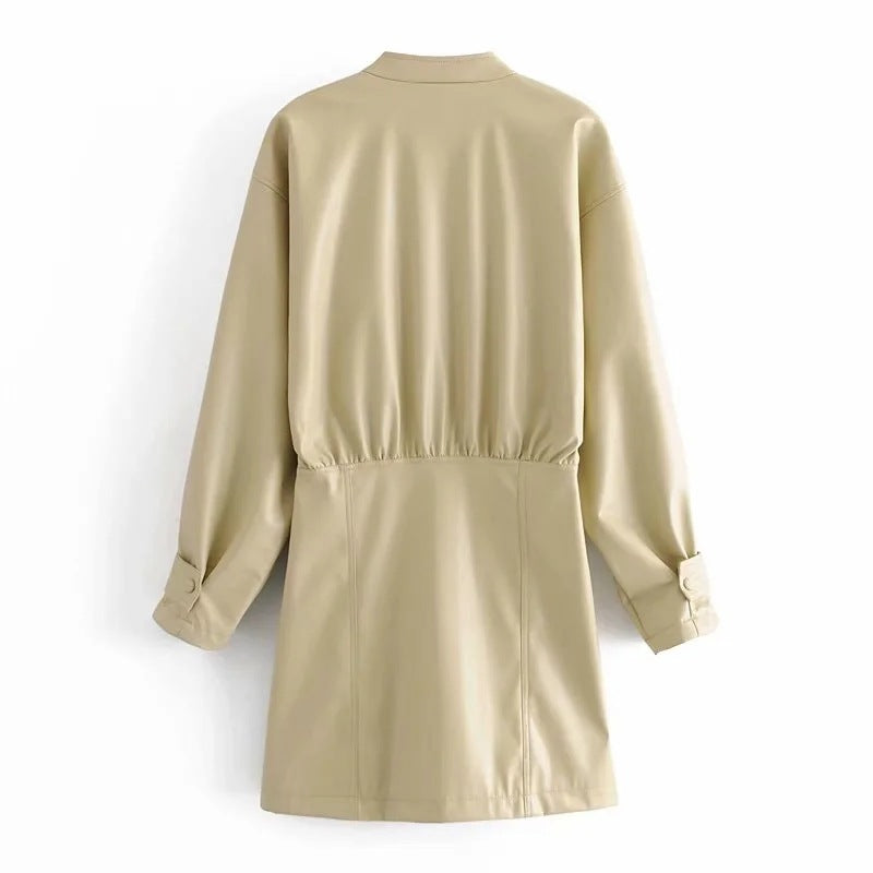 Faux leather dress