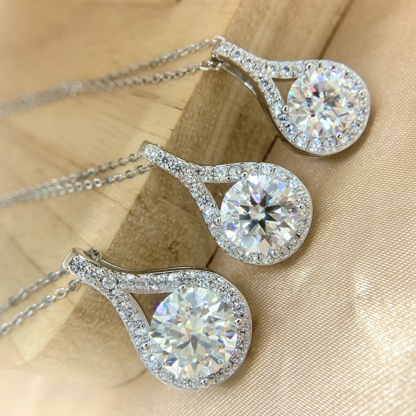 S925 Sterling Silver Moissanite Waterdrop Necklace