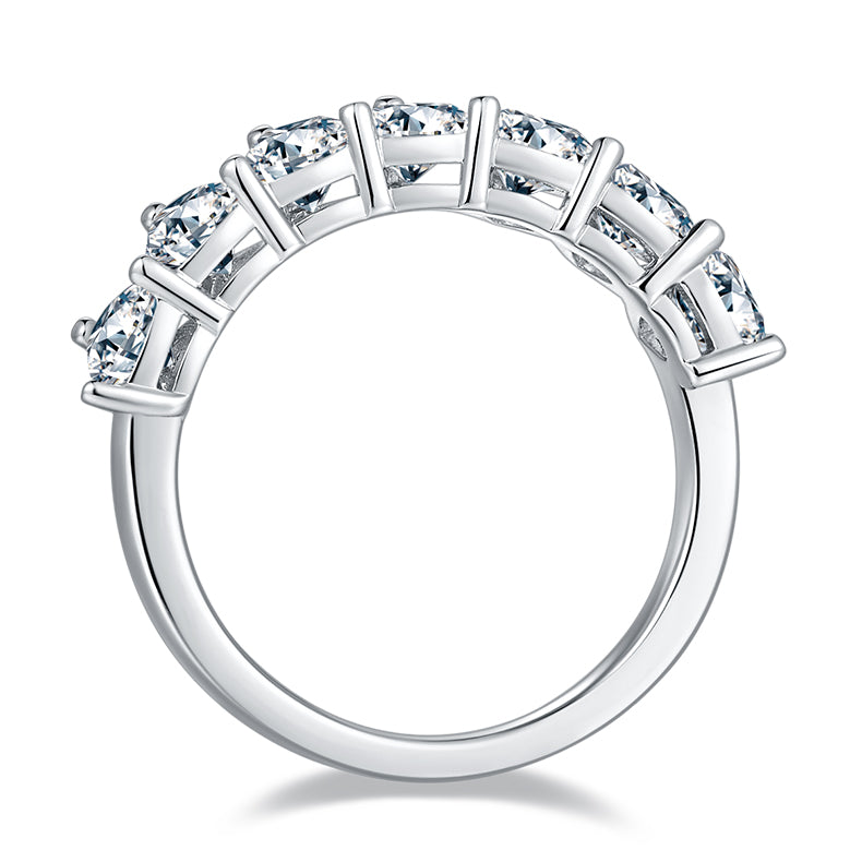 Silver Ring Set With Top-quality Moissanite, S925 Silver Plated With Platinum