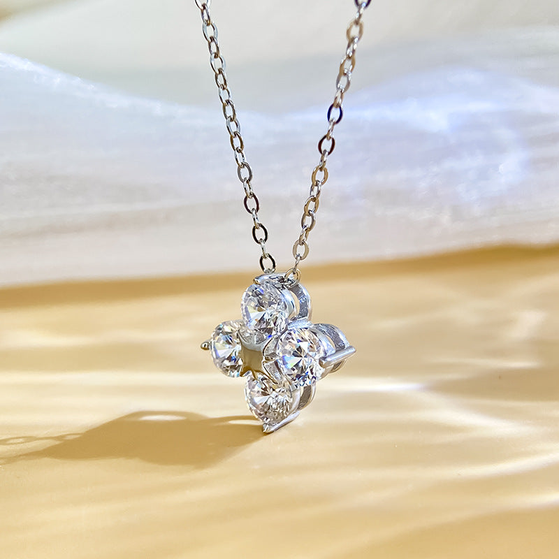 D-Color Moissanite Four-Leaf Clover Pendant For Women