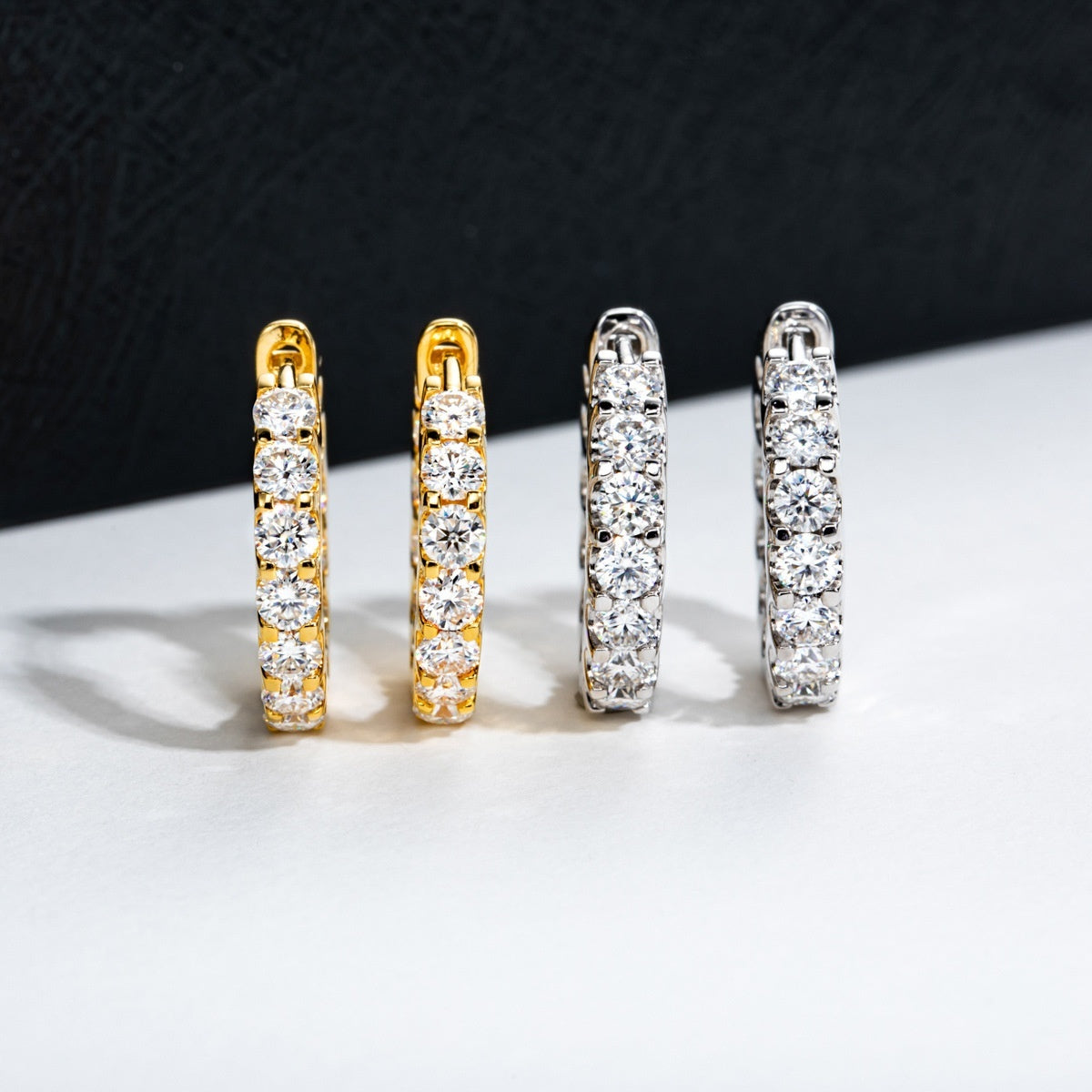 S925 Silver Full Set Moissanite Earrings Fashionable Design