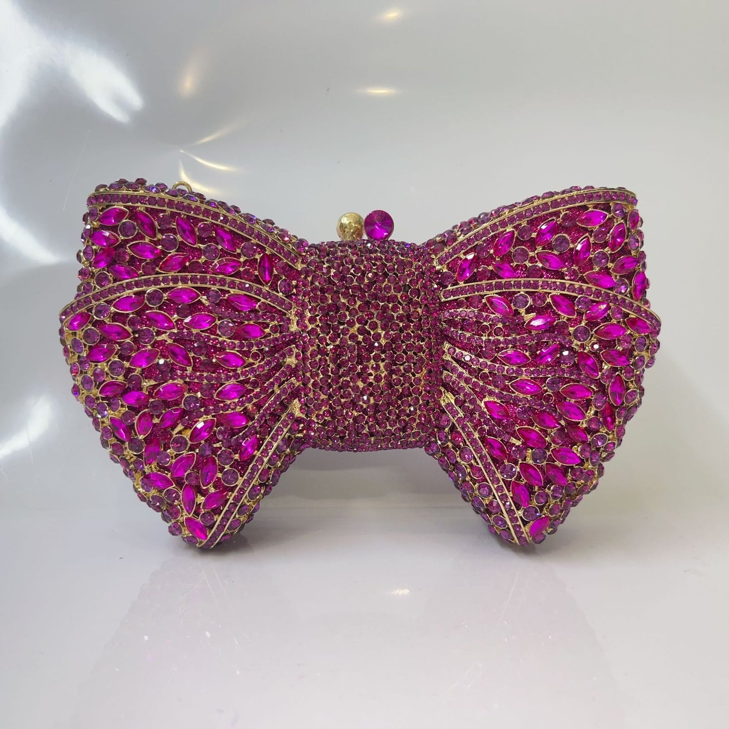 Bow Rhinestone Clutch