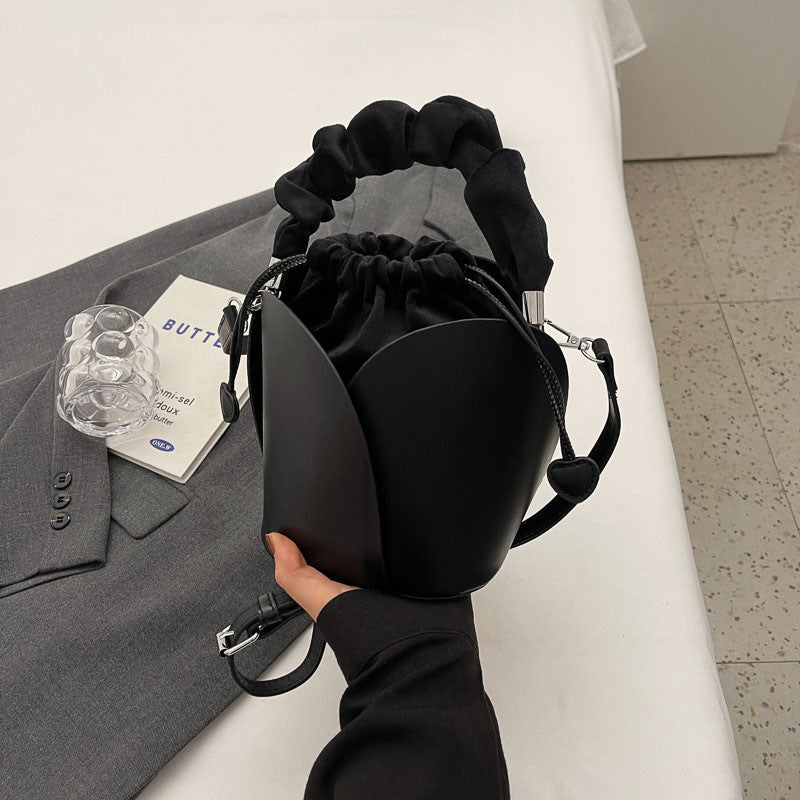 Leather Bucket Tote Bag