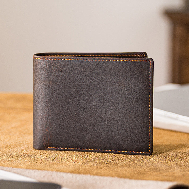 Handmade  Billfold Wallet Made From Premium Full-grain Calf leather