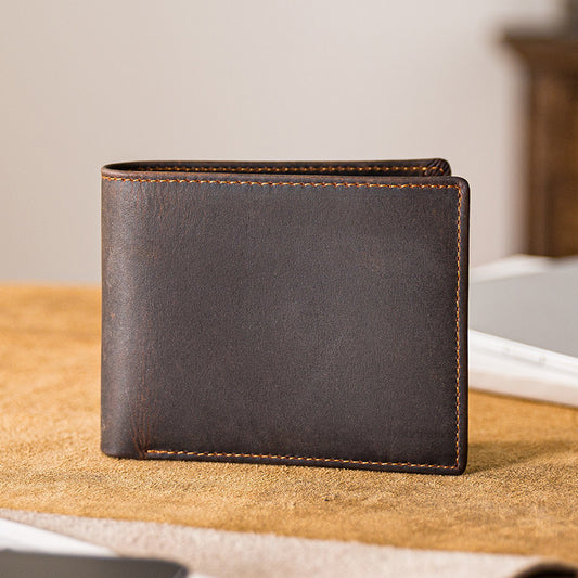 Handmade  Billfold Wallet Made From Premium Full-grain Calf leather