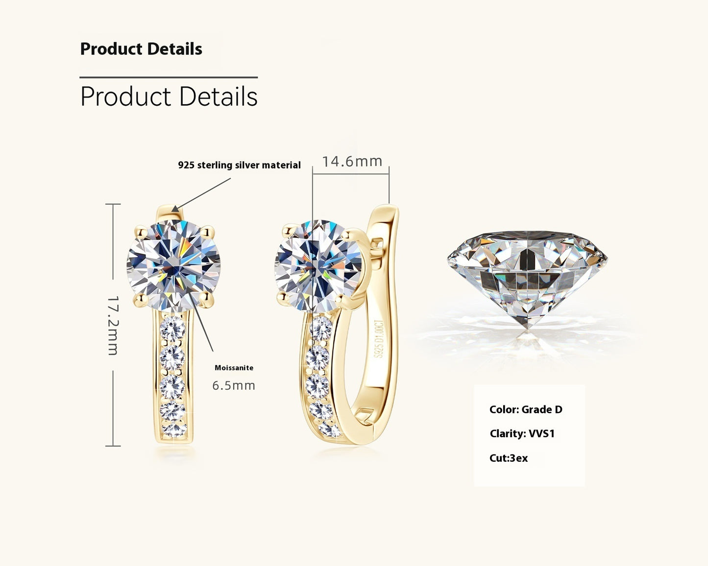 High-grade Moissanite Earrings
