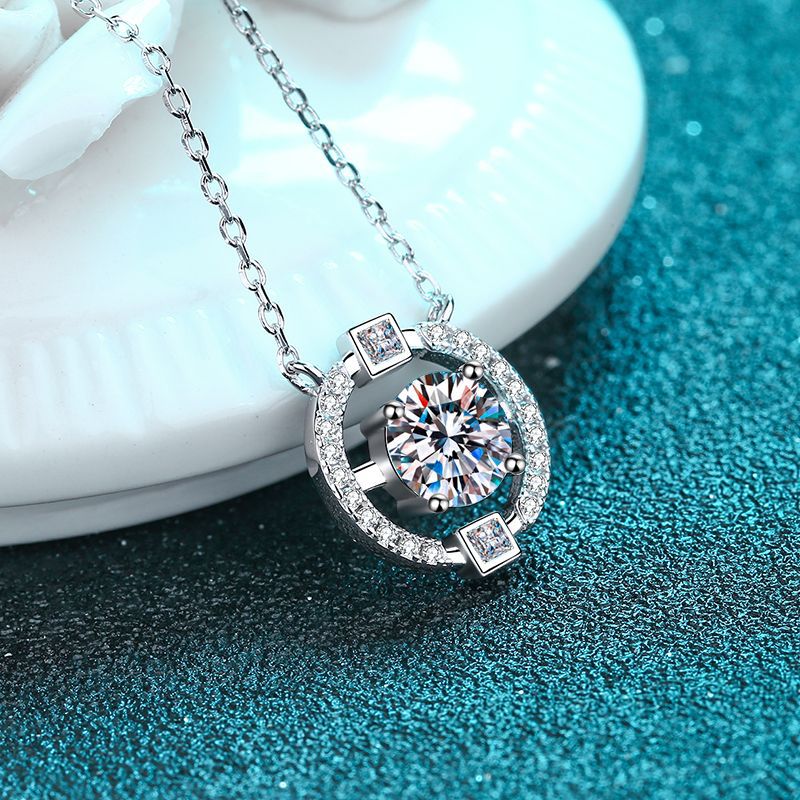 Sterling Silver Simple Moissanite Necklace