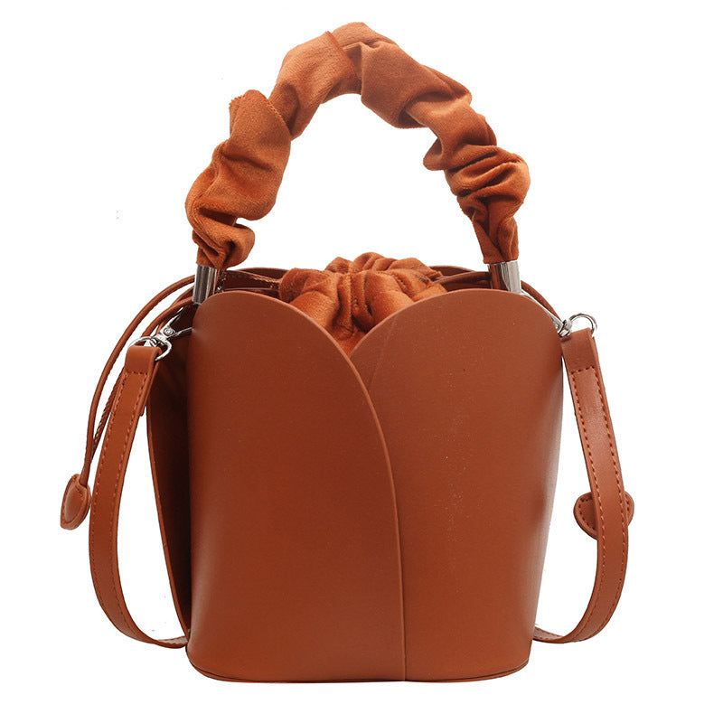 Leather Bucket Tote Bag