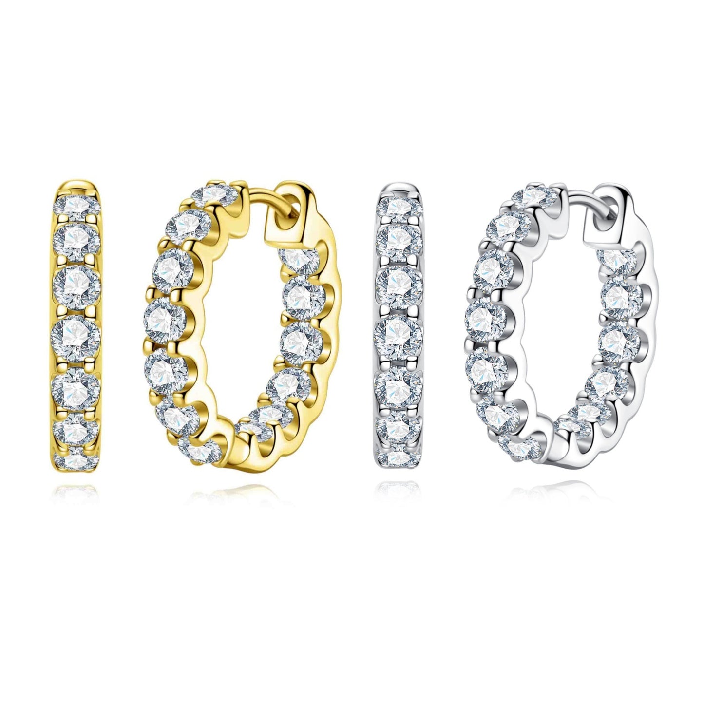 S925 Silver Full Set Moissanite Earrings Fashionable Design