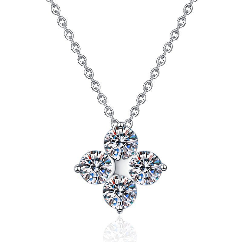 D-Color Moissanite Four-Leaf Clover Pendant For Women