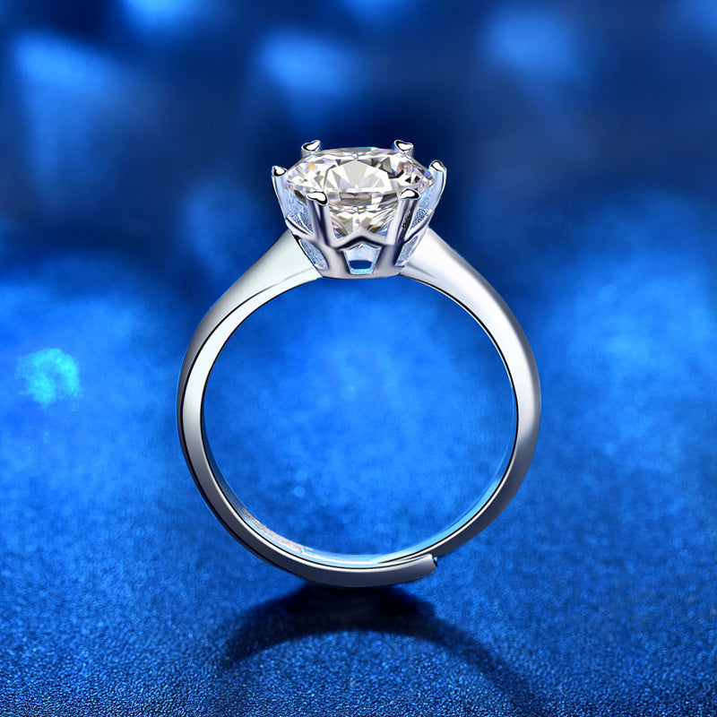 Moissanite Ring Six Claw