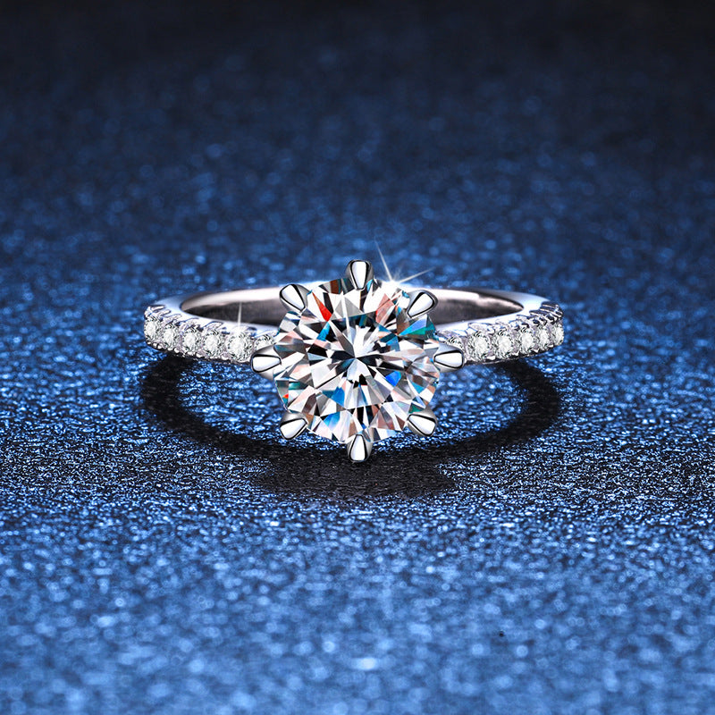 S925 Sterling Silver Moissanite Ring