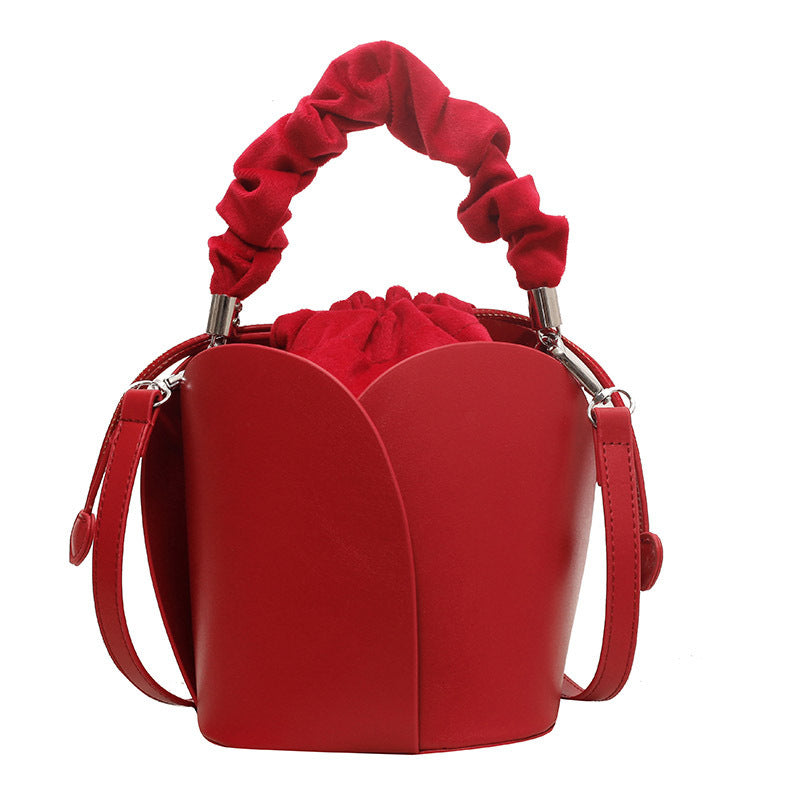 Leather Bucket Tote Bag