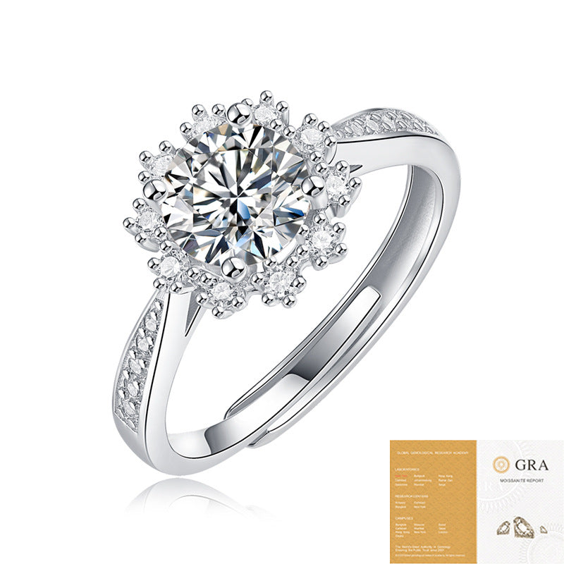 Ring S925 Silver Ice And Snow Female Ring