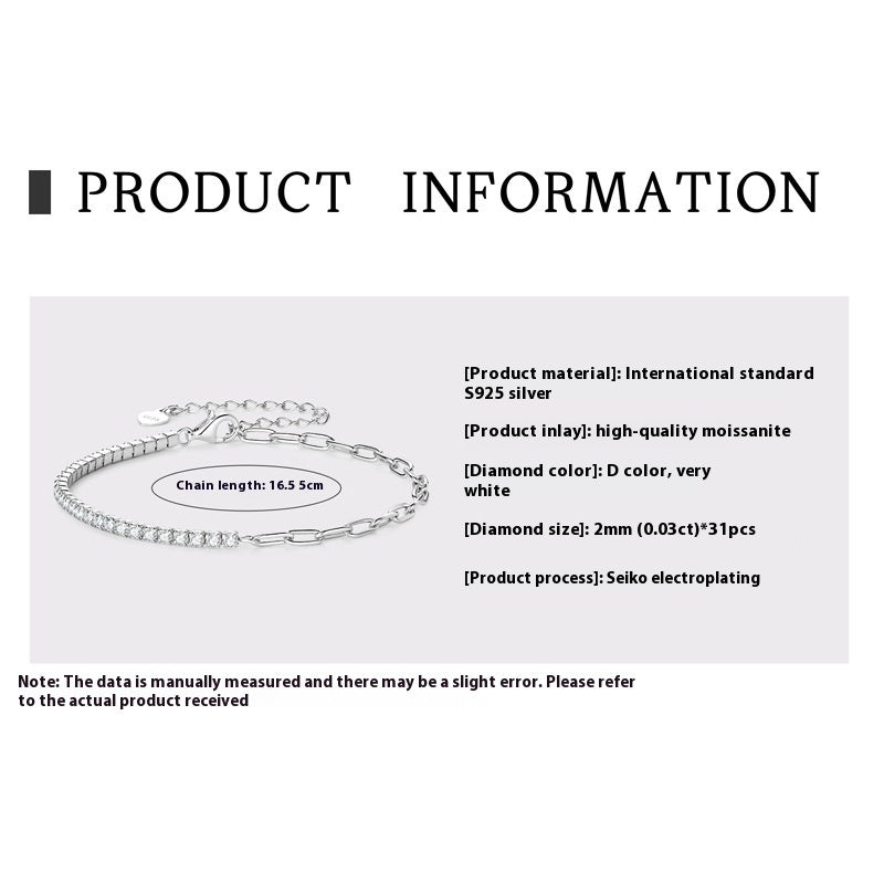 Moissanite S925 Sterling Silver Bracelet