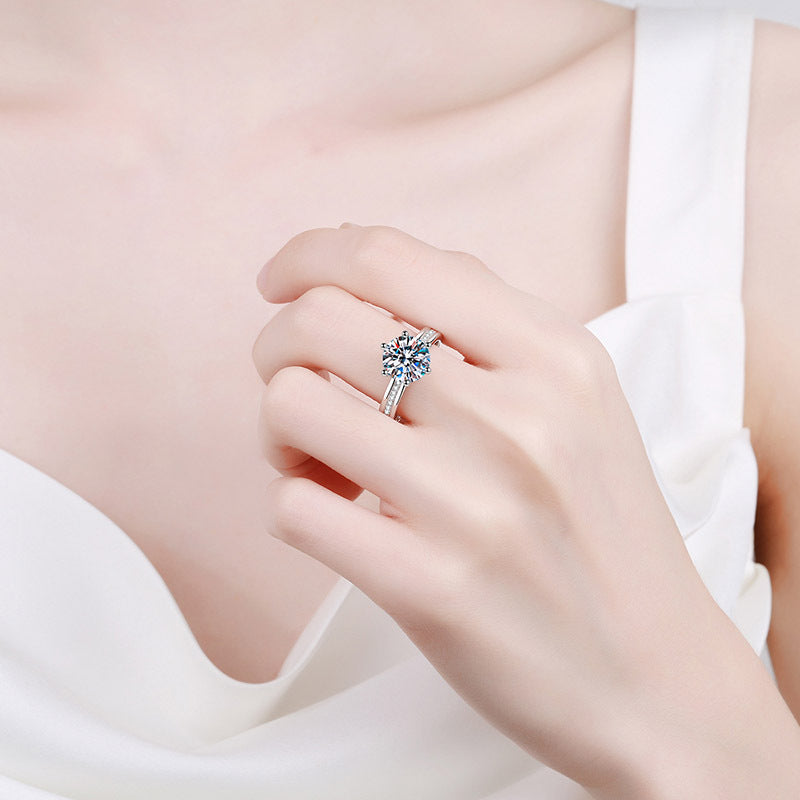 Sterling 3 Karat Moissanite Ring