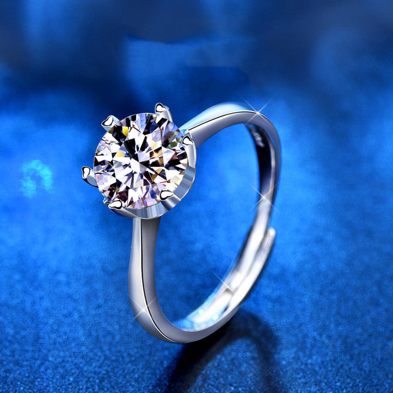 Moissanite Ring Six Claw