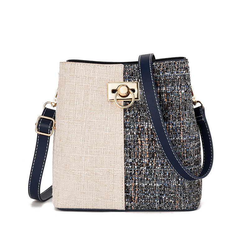 Shoulder Diagonally Slant Bucket Bag