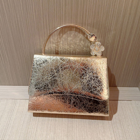 Creative And Versatile Shiny Leather Flap Evening Bag