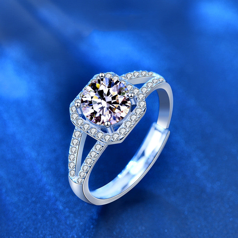 S925 Silver 1 Carat Moissanite Ring