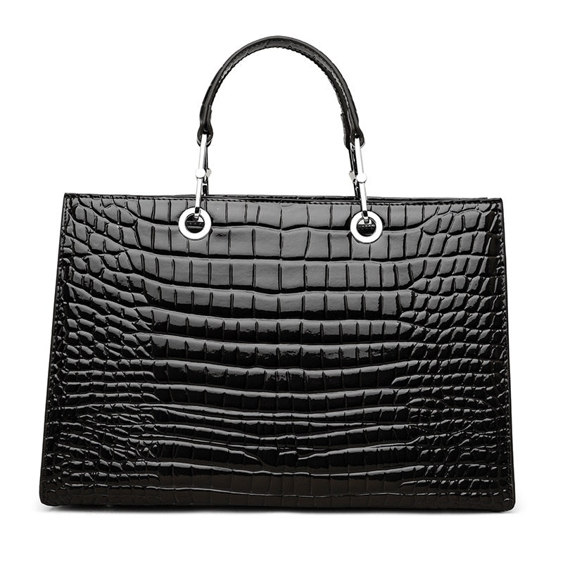 Crocodile embossed large Tote bag in Calf Leather