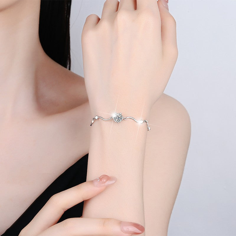 1-Carat Moissanite Snowflake Bracelet In Sterling Silver