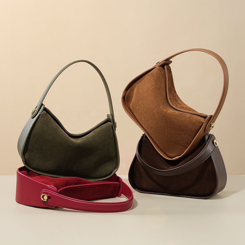 Versatile High-end  Suede Crossbody Bag