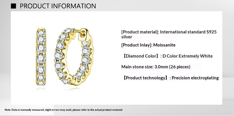 S925 Silver Full Set Moissanite Earrings Fashionable Design