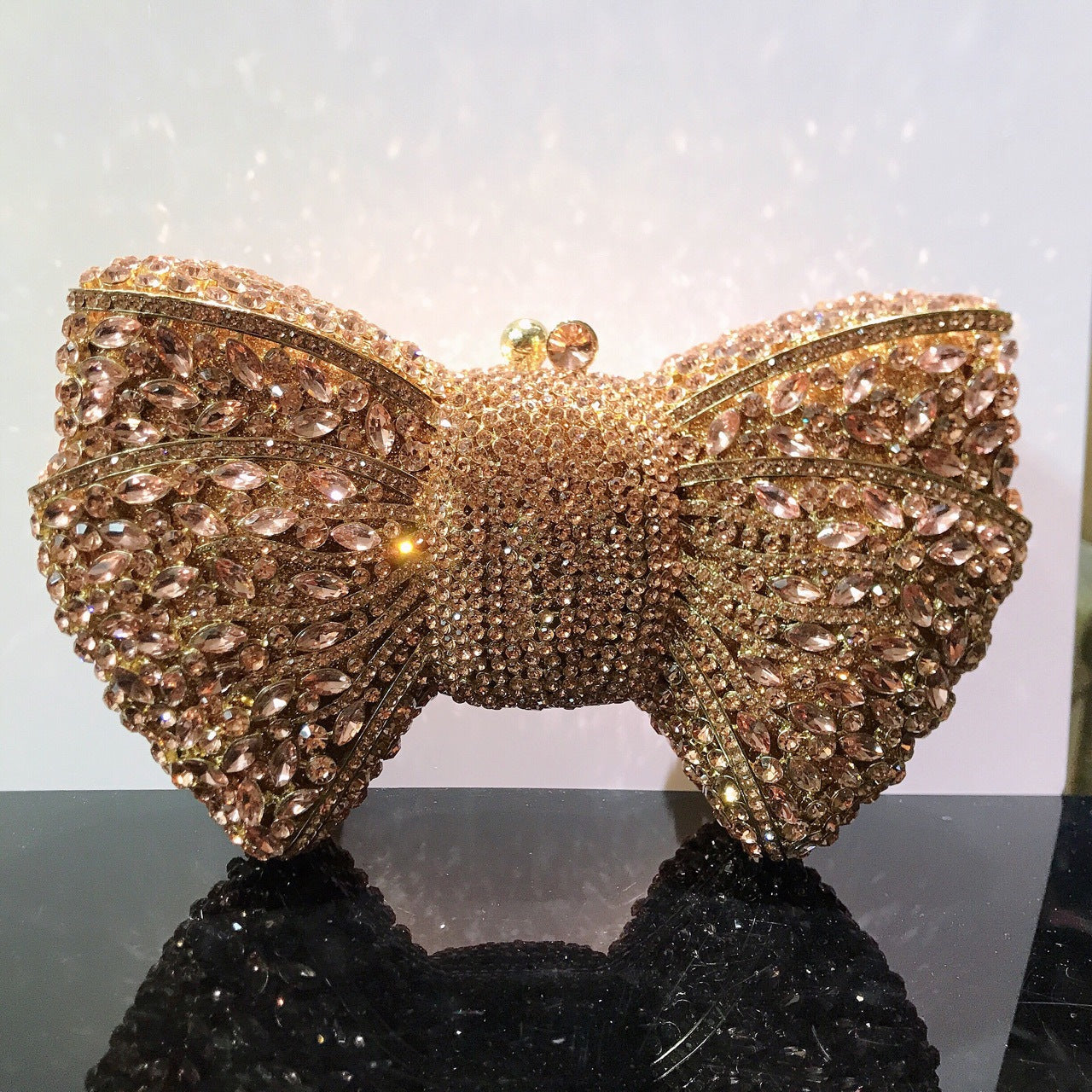 Bow Rhinestone Clutch