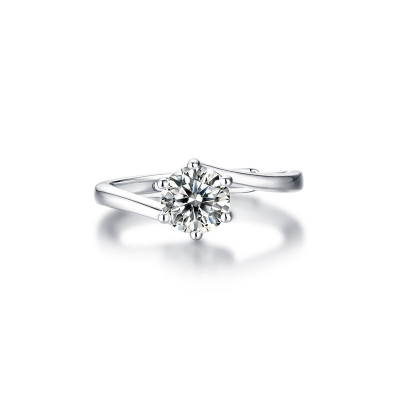 Sterling Silver Ring Female Moissanite Diamond Ring Female Personality Wild