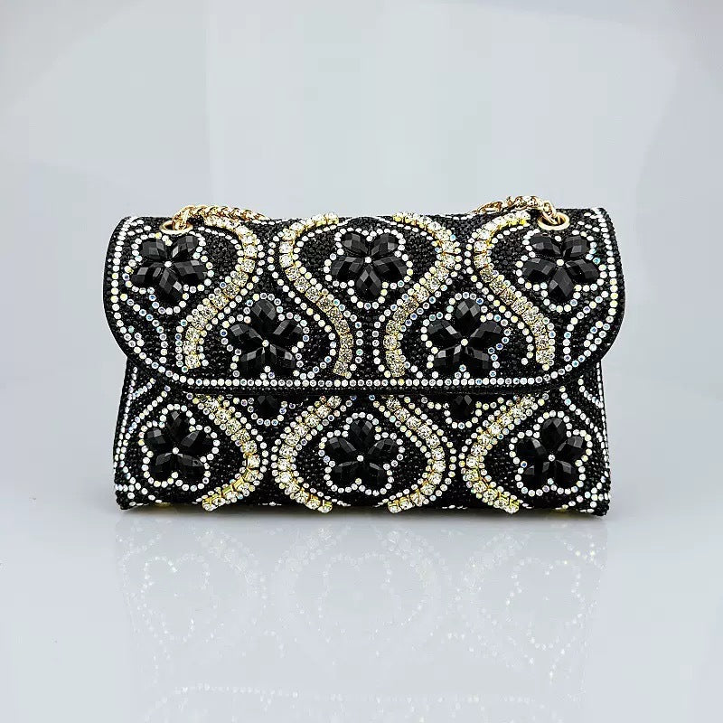 Cross-border Amazon Gemstone with Crystal-encrusted Socialite Bag