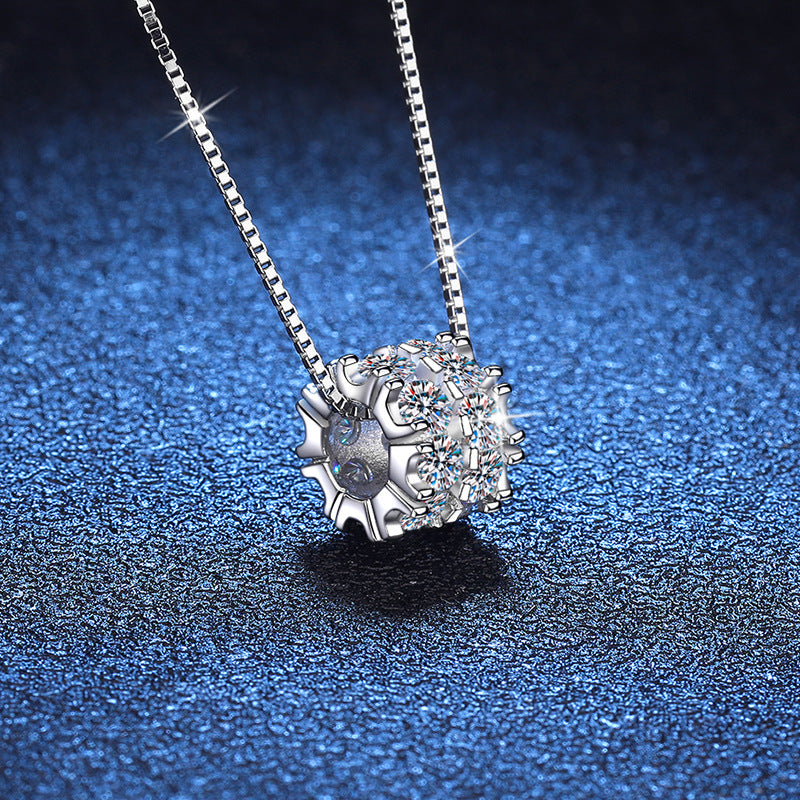 Moissanite Necklace Sterling Silver Clavicle Chain