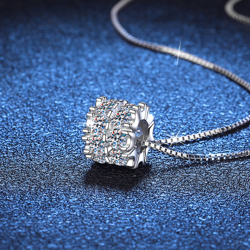Moissanite Necklace Sterling Silver Clavicle Chain
