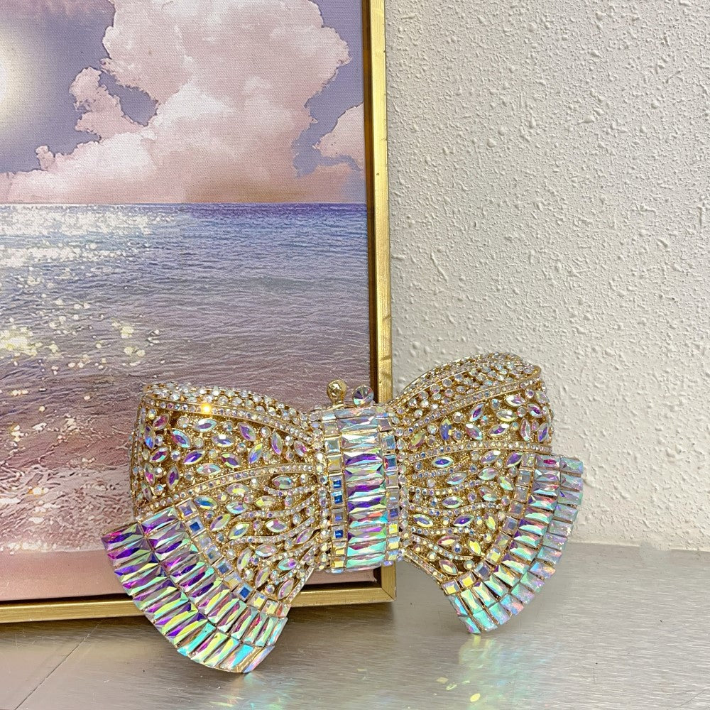 Fashion Bow Clutch in Gem and crystals