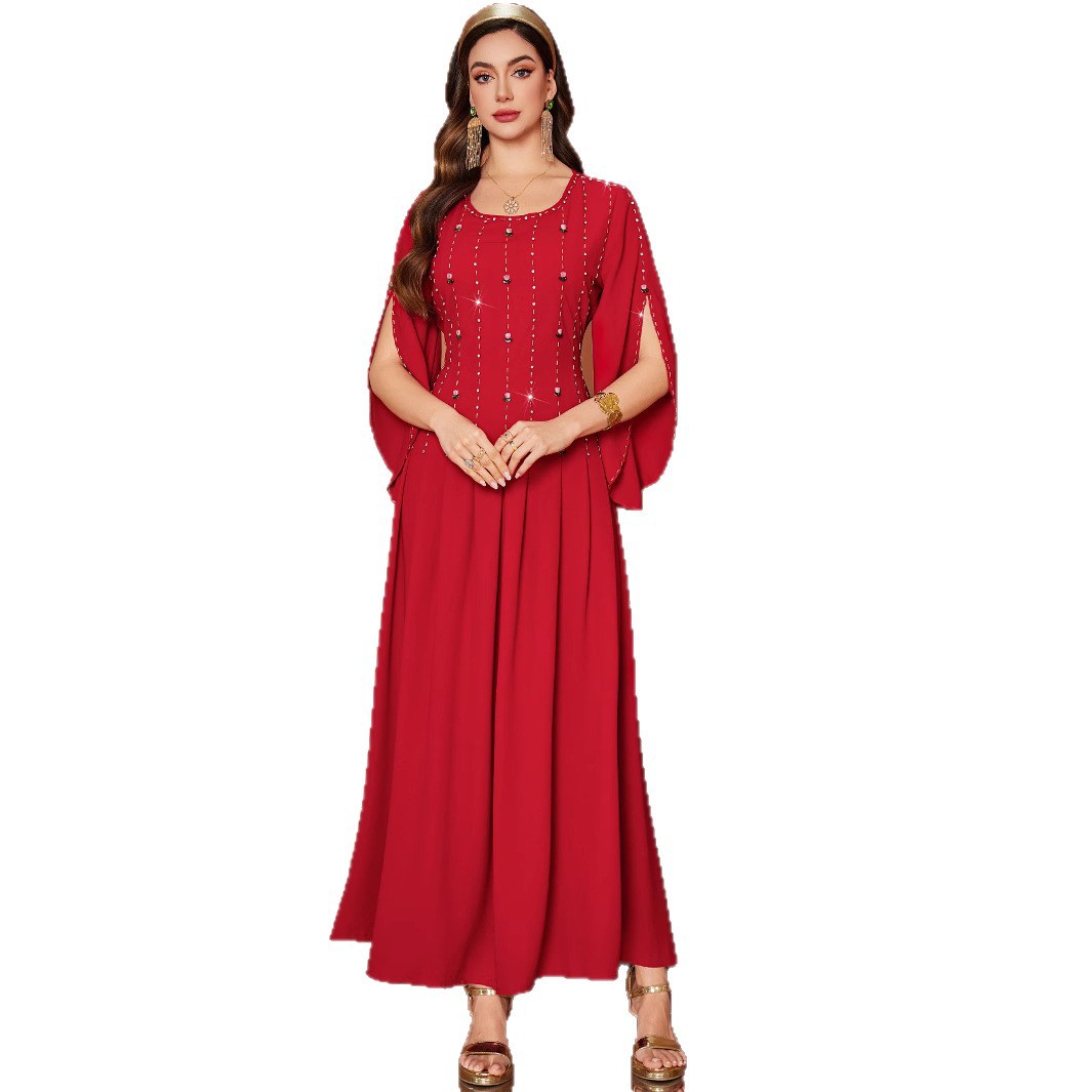 Sequined Hand embroidered Vertical cut sleeves Dress