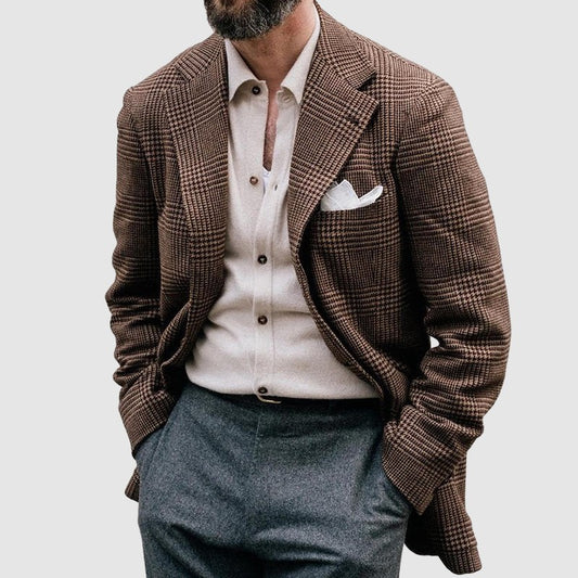 Men's Loose Solid Color Double Button Suit Jacket