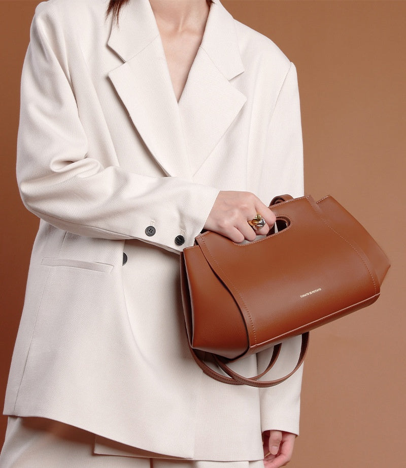 Calf Leather Versatile  Shoulder Bag